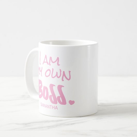 私は自分のボスピンクビジネスのオーナー起業家 コーヒーマグカップ (正面左)
