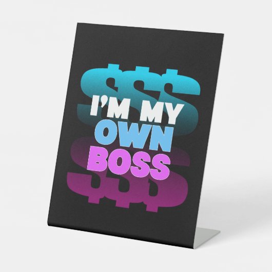 私は自分のボス起業家 台座サイン (正面)