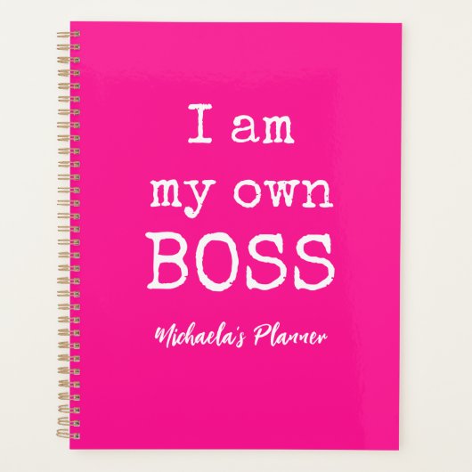私は自分のボス|ピンクと白 プランナー手帳 (正面)