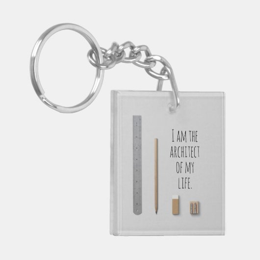 私は自分の人生の建築家だと主張する キーホルダー (正面左)