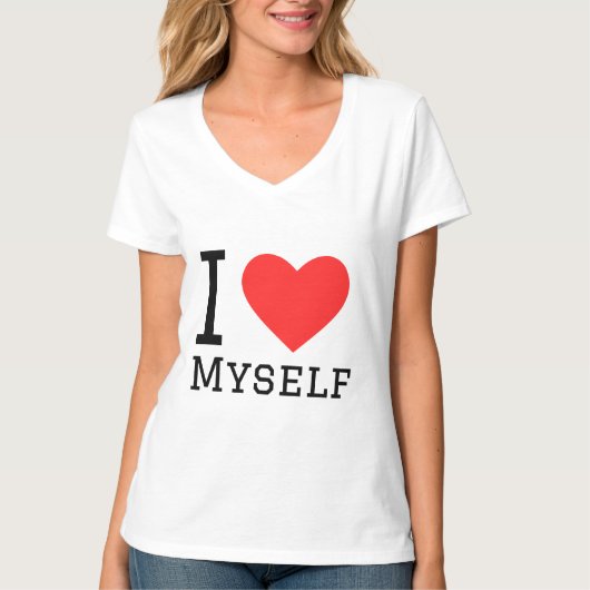 私は自分の四角いステッカーが大好き Tシャツ (正面)