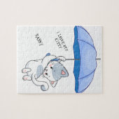 「私は自分の子猫が大好き」パズルとペットの名前。 ジグソーパズル (横)