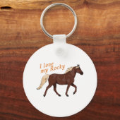 私は自分の岩山の馬が大好き キーホルダー (正面)