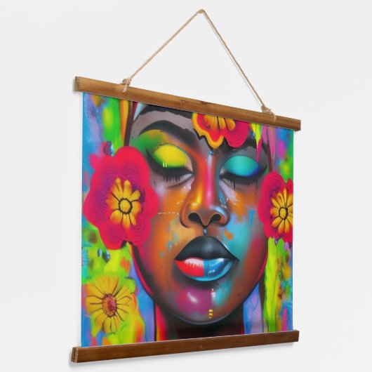 私は自分の平和を見つけた 吊り下げ型タペストリー (傾斜あり)