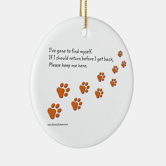 私は自分の手のプリントのオーナメントを見つけに行った セラミックオーナメント (右)