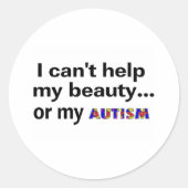 私は自分の救済美しいも自閉症もできない ラウンドシール (正面)