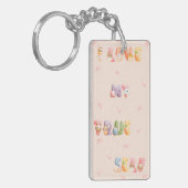 私は自分の本当の姿を愛している |モチベーション前向きキーチェーン キーホルダー (正面左)