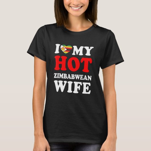 私は自分の熱いジンバブエの妻の夫のギフトおもしろいが大好き Tシャツ (正面)