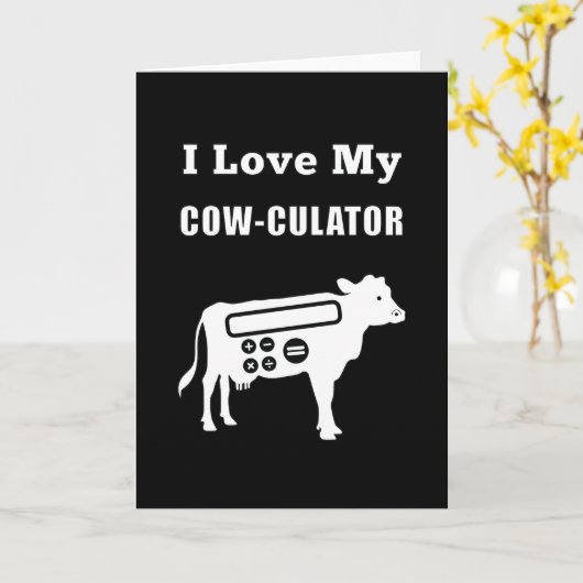 私は自分の牛を培養する数学の計算おもしろいツールのパンが大好き カード (黄色い花)