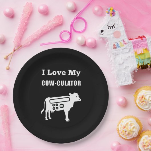 私は自分の牛を培養する数学の計算おもしろいツールのパンが大好き ペーパープレート (パーティー)