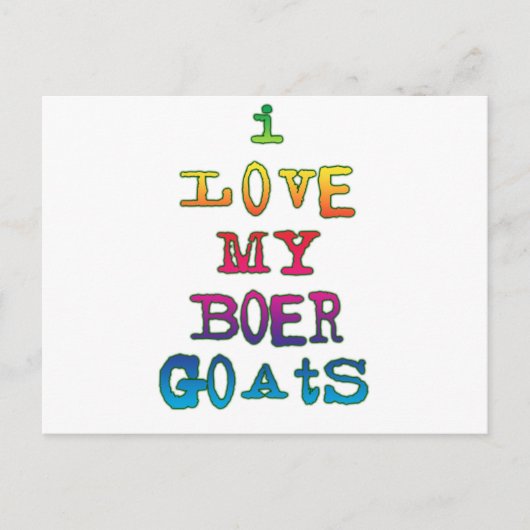 私は自分の猪ヤギが大好き ポストカード (正面)