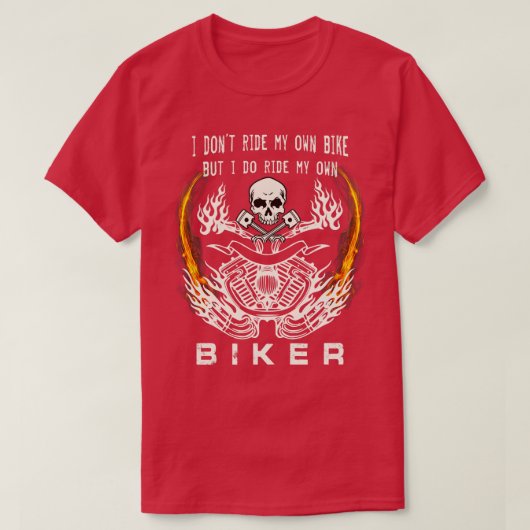 私は自分の自転車のシック妻オートバイ長く乗らない Tシャツ (デザイン正面)