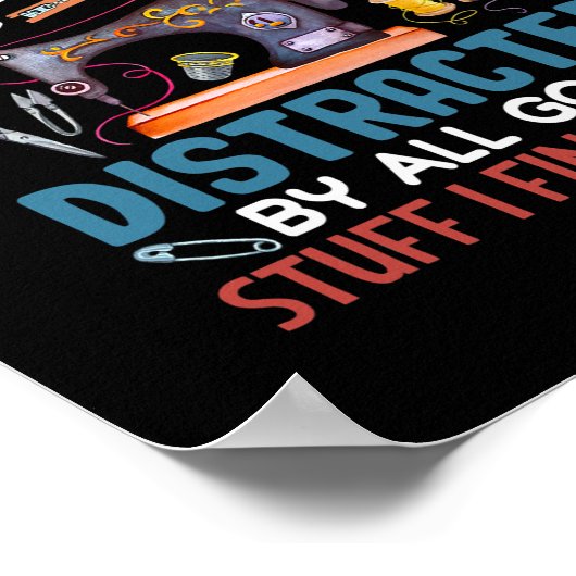 私は自分の裁縫ルームのおもしろい裁縫愛好家 ポスター (角)