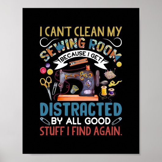 私は自分の裁縫ルームのおもしろい裁縫愛好家 ポスター (正面)
