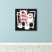 私は自分の部族のモンスターおもしろいファミリーのハロウィーンが大好き キャンバスプリント (インサイチュ (ウッドフロア))