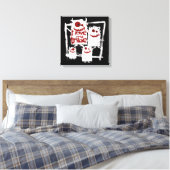 私は自分の部族のモンスターおもしろいファミリーのハロウィーンが大好き キャンバスプリント (インサイチュ (寝室))