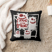 私は自分の部族のモンスターおもしろいファミリーのハロウィーンが大好き クッション (ブランケット)