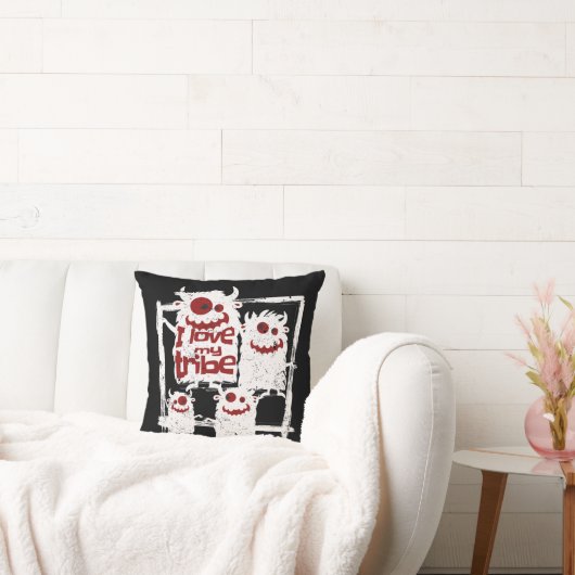 私は自分の部族のモンスターおもしろいファミリーのハロウィーンが大好き クッション (ソファ)