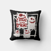 私は自分の部族のモンスターおもしろいファミリーのハロウィーンが大好き クッション (正面)