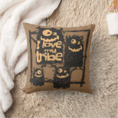 私は自分の部族のモンスターおもしろいファミリーのハロウィーンが大好き クッション (ブランケット)