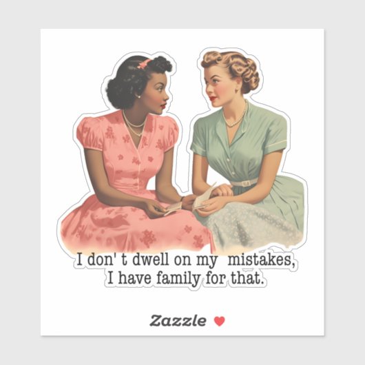 私は自分の間違いを詳しく語らないおもしろいレトロ主婦 シール (シート)