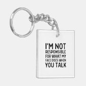 私は自分の顔が皮肉を言う キーホルダー (正面左)