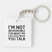 私は自分の顔が皮肉を言う キーホルダー (裏面)