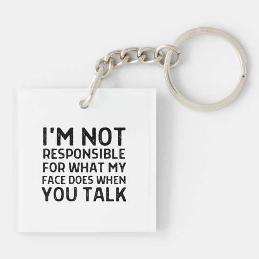 私は自分の顔が皮肉を言う キーホルダー (裏面)