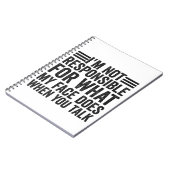 私は自分の顔に責任がないおもしろい ノートブック (左側)