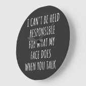 私は自分の顔の責任が取れない ラージ壁時計 (傾斜)