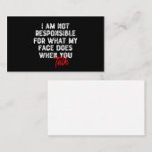 私は自分の顔の責任はない 名刺 (正面/裏面)