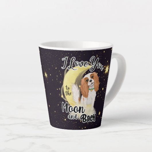 私は自分の騎馬者が月と背中に愛している、ブレンハイム  カフェラテマグ (右アングル)