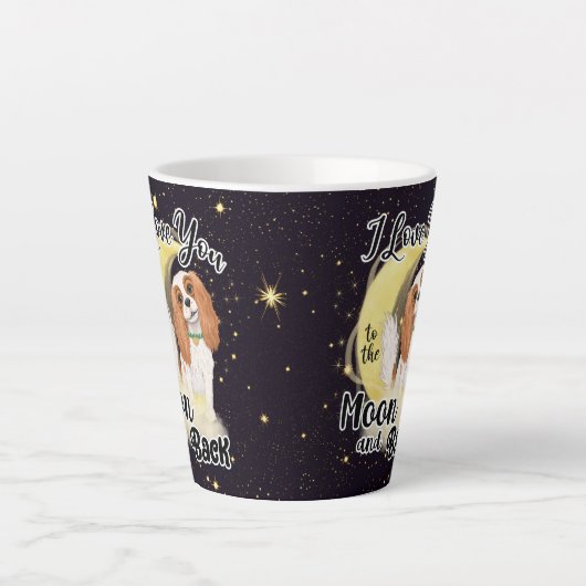 私は自分の騎馬者が月と背中に愛している、ブレンハイム  カフェラテマグ (正面)