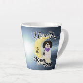 私は自分の騎馬者の月と背中、トリカラーが好きです カフェラテマグ (右アングル)