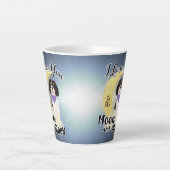 私は自分の騎馬者の月と背中、トリカラーが好きです カフェラテマグ (正面)