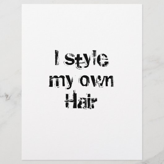 私は自分の髪をスタイルする。白黒. チラシ (正面)