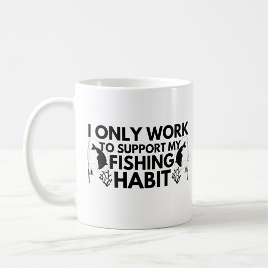 私は自分の魚釣りを支える コーヒーマグカップ (左)