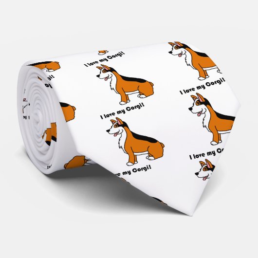 私は自分のCorgi Tri-Color漫画が大好き ネクタイ (ロール)