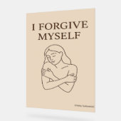 私は自分自身を許す – ミニマリスト自己愛の肯定 アクリルサイン (傾斜)