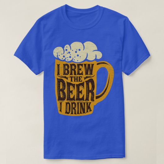 私は自家醸造Tで飲むビールを造る Tシャツ (デザイン正面)