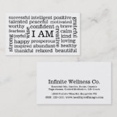 私は自己のイメージの健康のための前向きな断言です 名刺 (正面/裏面)