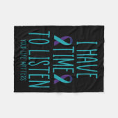 私は自殺する時聞間がある認識度メンタルヘア フリースブランケット (正面(横))