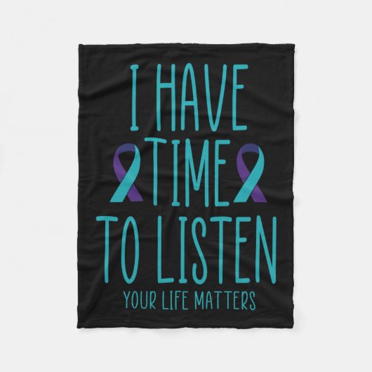 私は自殺する時聞間がある認識度メンタルヘア フリースブランケット (正面)