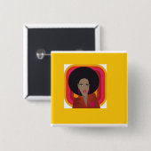 私は自然な花型女性歌手のスタイルを愛します 缶バッジ (正面&裏面)