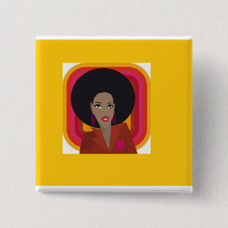 私は自然な花型女性歌手のスタイルを愛します 缶バッジ