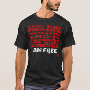 私は自由です Tシャツ