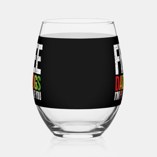 私は自由な誇りを持ったパパハグゲイプライド月 ステムなしワイングラス (右)