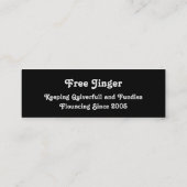 私は自由なJingerを愛します スキニー名刺 (裏面)