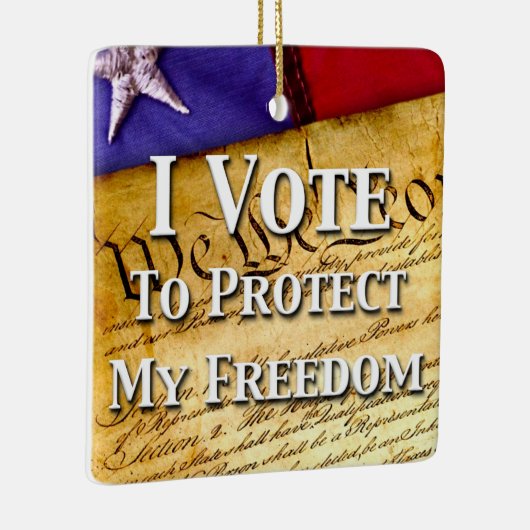 私は自由保護に投票する セラミックオーナメント (右)