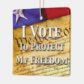 私は自由保護に投票する セラミックオーナメント (左)